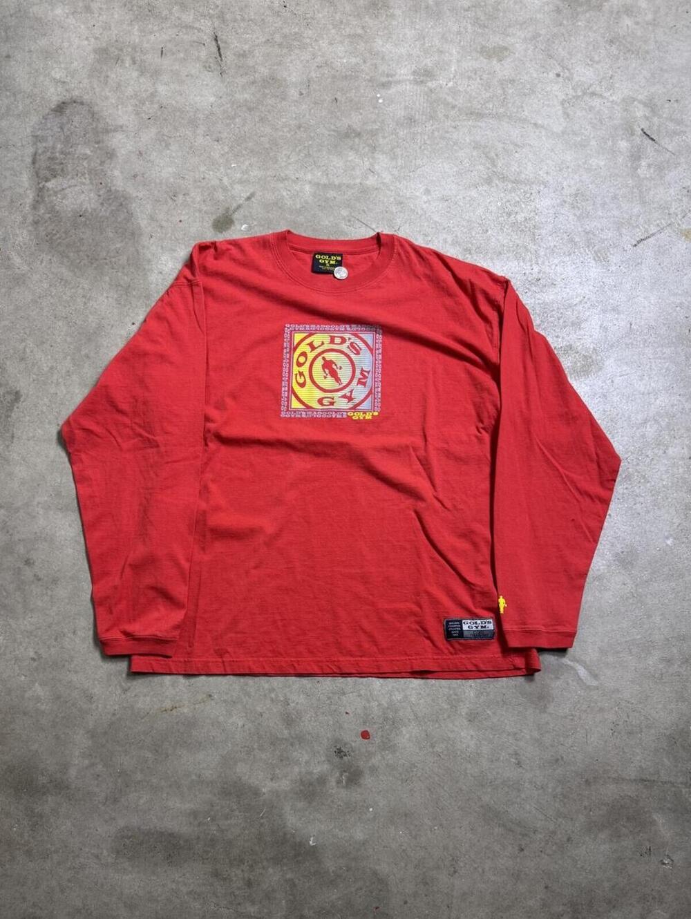 Golds Gym Long Sleeve Graphic T-Shirt Red XL